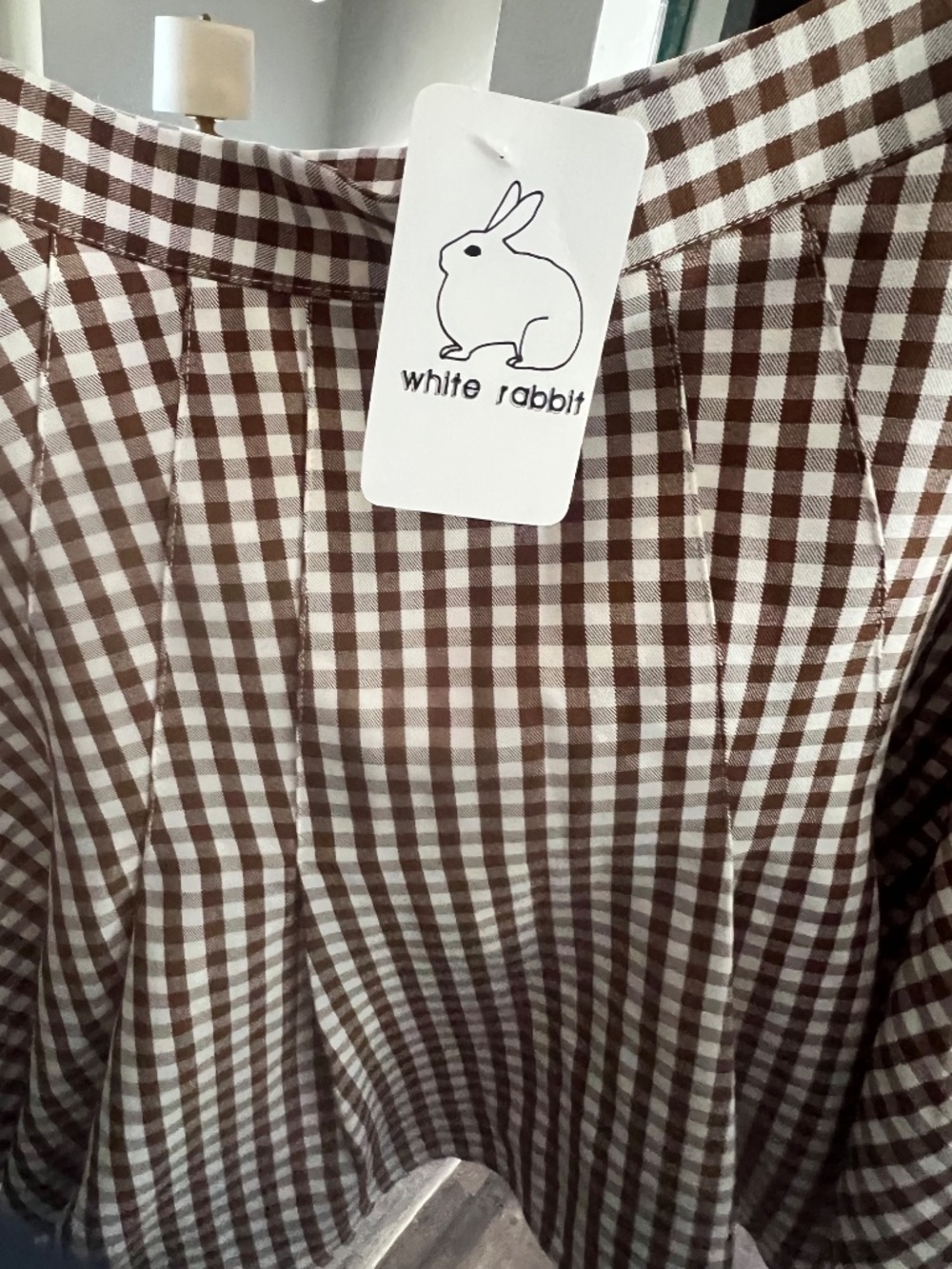 Gingham skirt Size S brown/white